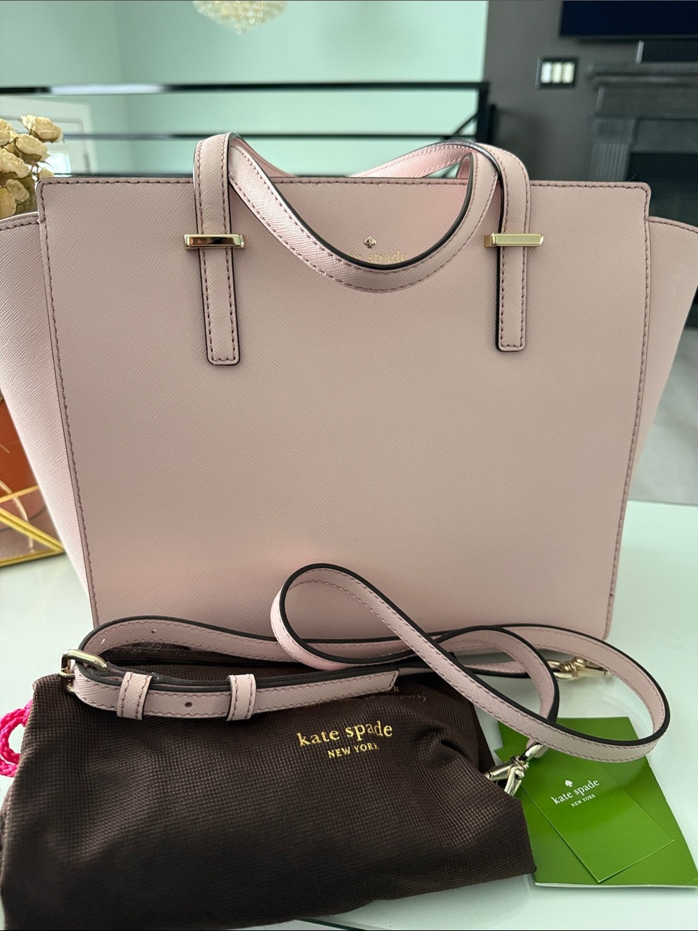 NWT Kate Spade pale pink Saffiano Leather Tote